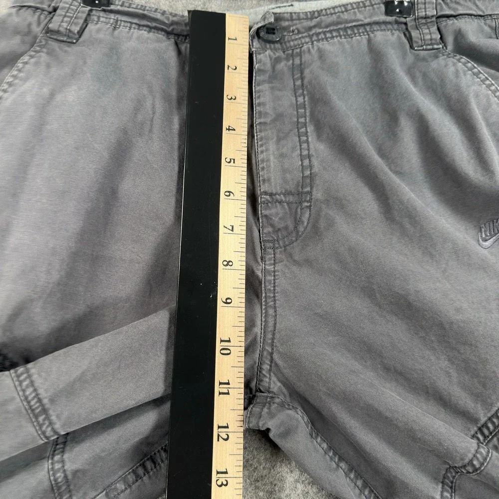 Vintage Nike Pants Mens 33 Gray Sportswear Cotton Cargo Zip Pocket